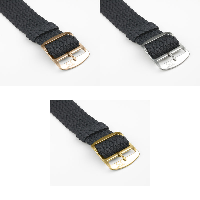 18mm Black Perlon Nylon Watch Strap High Quality B0310G Davis