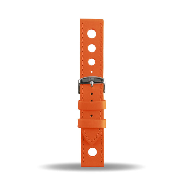 24mm Bracelet Montre Cuir Racing Orange B0323