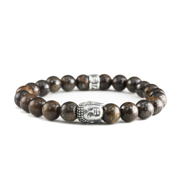Bracelet Bouddha Bronzite et argent