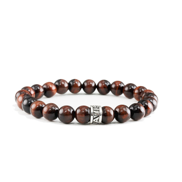 Bracelet Classic Oeil de Tigre Rouge et argent