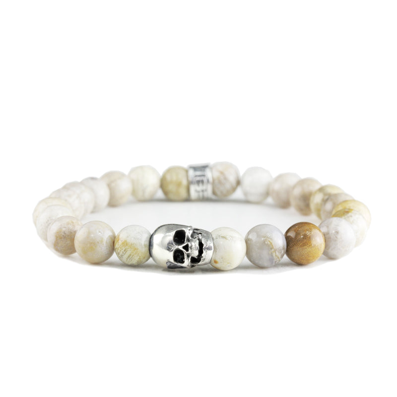 White gold hot sale skull bracelet