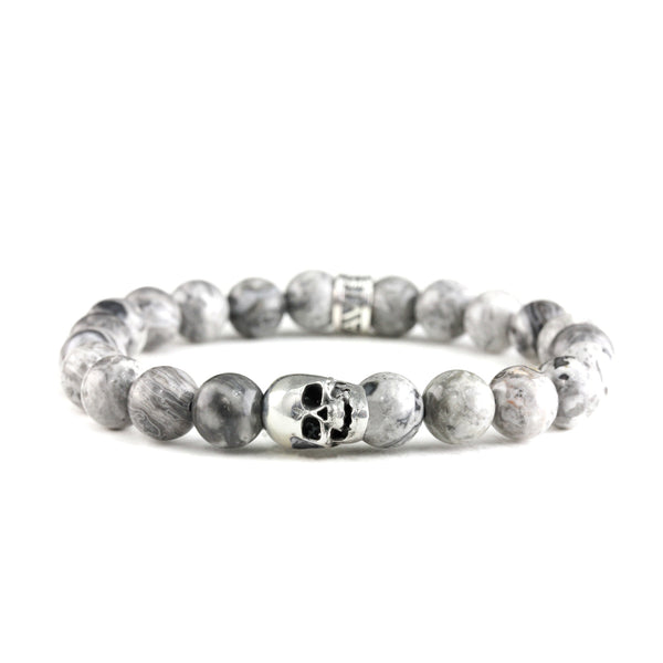 Bracelet Skull Jasper et argent