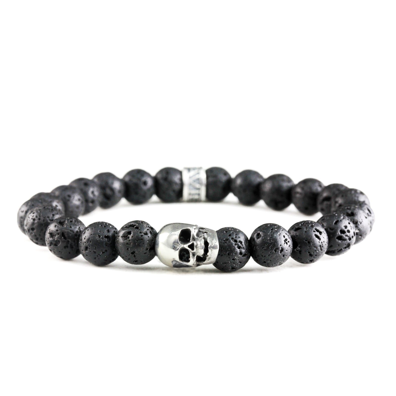 Buy Darkened Silver Stainless Steel Brushed Mountain of Skulls Bracelet  Online - Inox Jewelry India