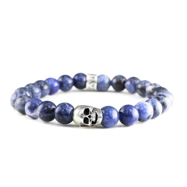Bracelet Skull Sodalite et argent