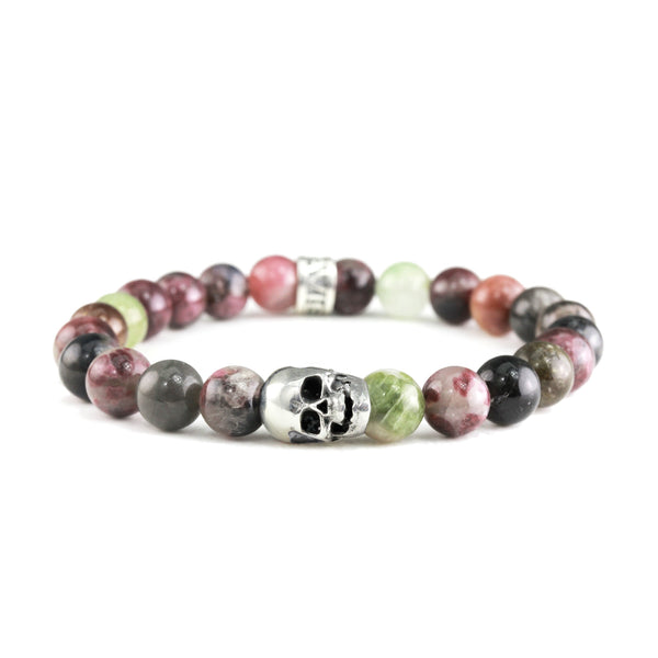 Bracelet Skull Tourmaline et argent