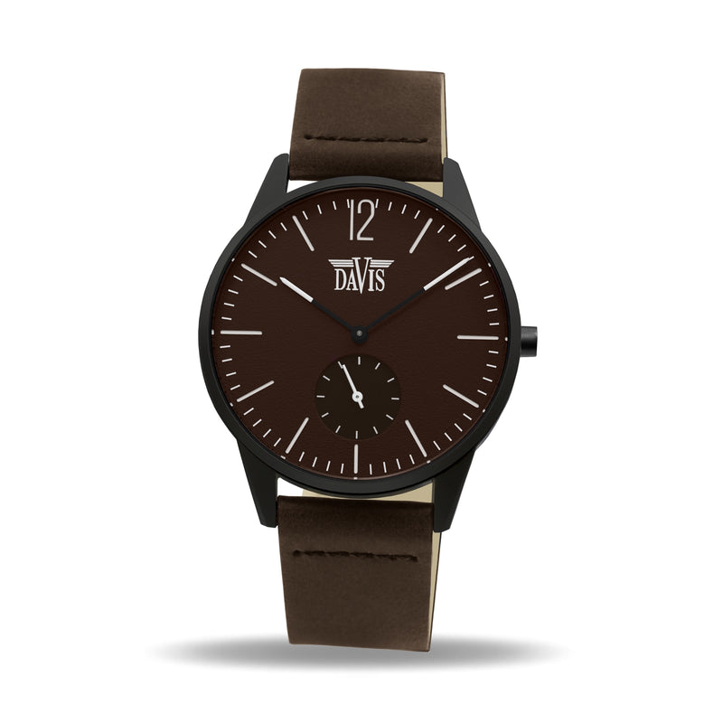 Montre homme bracelet sale marron