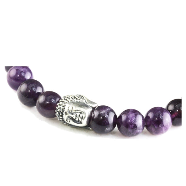 Bracelet Bouddha Amethyste et argent