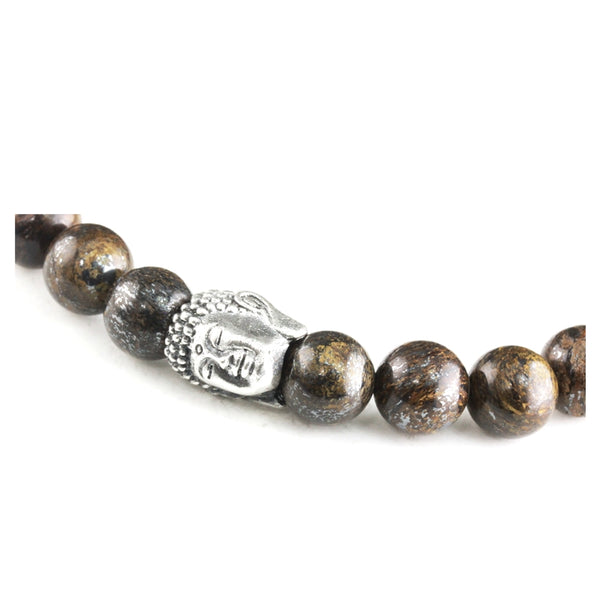 Bracelet Bouddha Bronzite et argent