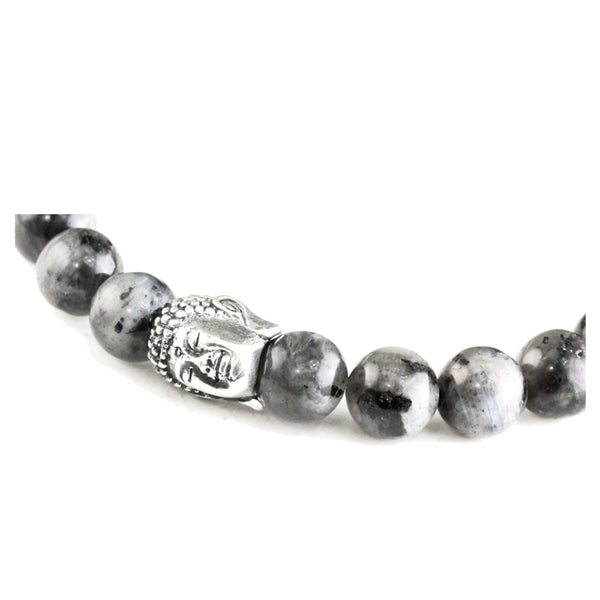 Bracelet Bouddha Larvikite et argent