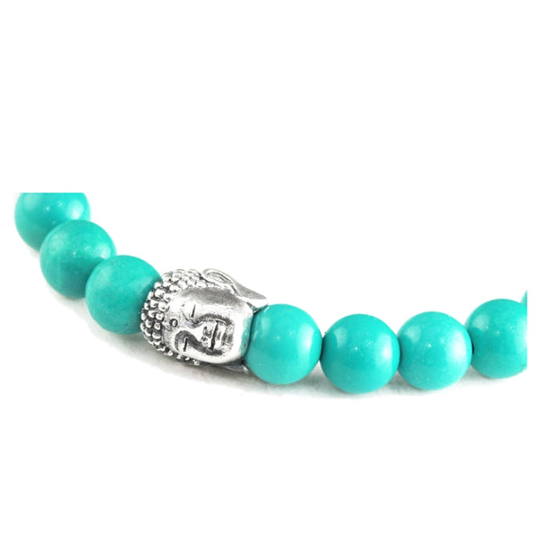Bracelet Tête Bouddha Turquoise et argent