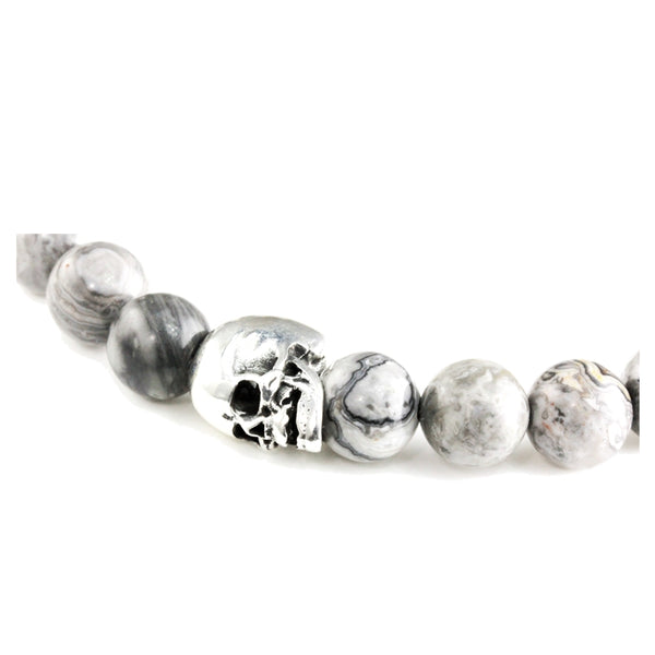 Bracelet Skull Jasper et argent