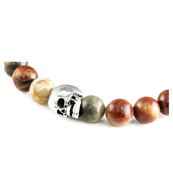 Bracelet Skull Picasso Jasper et argent