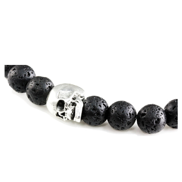 Bracelet Skull Lava et argent