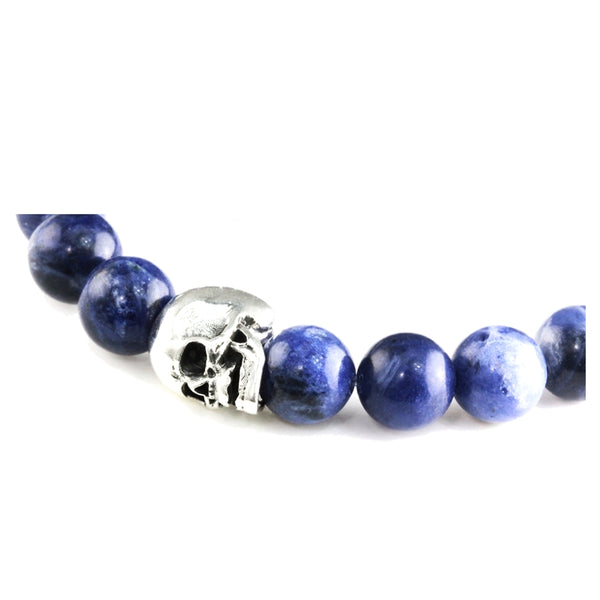 Bracelet Skull Sodalite et argent