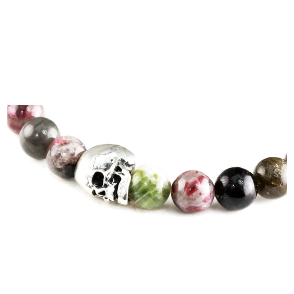Bracelet Skull Tourmaline et argent